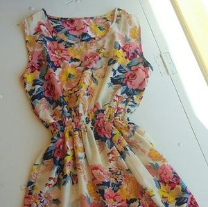 Cream Floral Dress